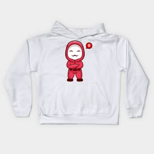 Cute Hacker Standing Cartoon Kids Hoodie